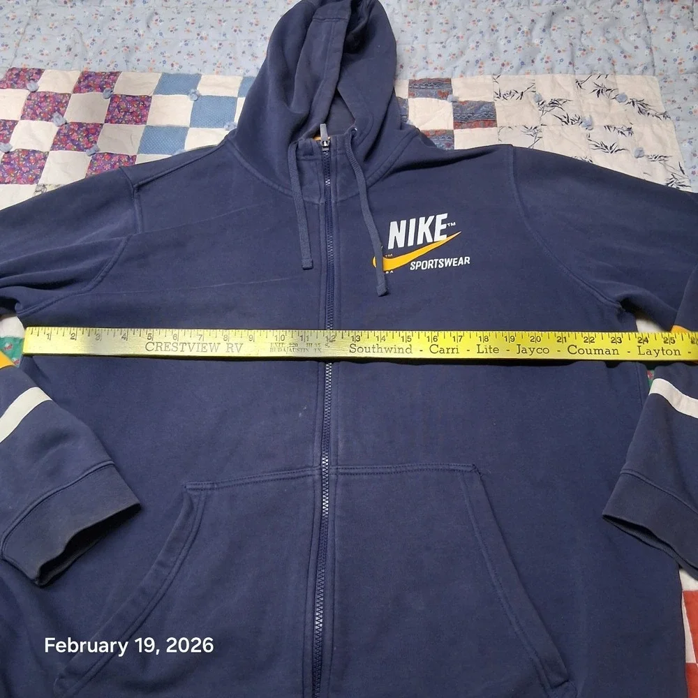 Nike‎ Sportswear Blue Full Zip Hooded Sweatshirt Size XL